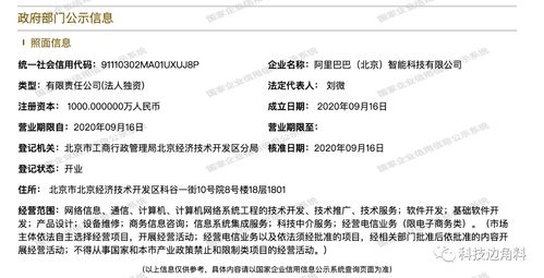 阿里巴巴智能科技公司在北京成立，注冊資本達1000萬專注軟件開發(fā)